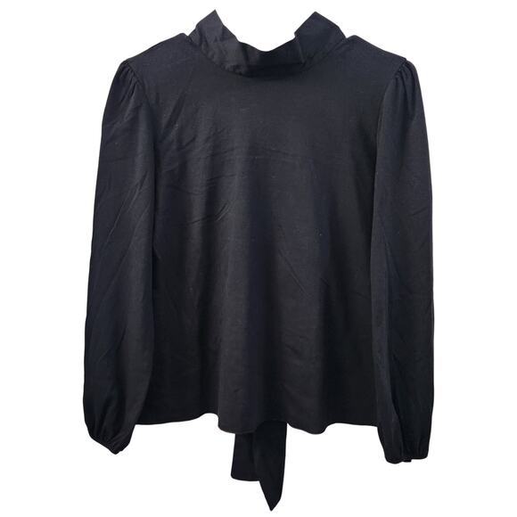 Carolina Herrera CH Back Tie Mock Neck Top M Quiet Luxury Office Designer Chic - Picture 1 of 8